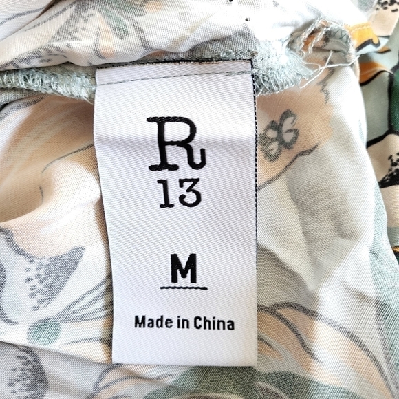 New R13 ​Logo Hawaiian Tropical-Print Oversized Unisex Shirt In Blue Floral NWT - Picture 13 of 15